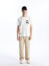 LC Waikiki Crew Neck Short Sleeve Printed Combed Cotton Men's T-shirt